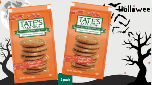 "Tate's Bake Shop Pumpkin Spice Cookies with White Chocolate Chips, Limited Edition, 6.5 oz 2 pack "